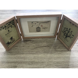 Bonsai Home Ξύλινη Κορνίζα Τρίφυλλη 17Χ24 cm/17Χ12 cm
