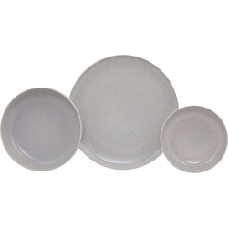 Σερβίτσιο Πιάτα Φαγητού (Σετ 18Τμχ) 710KTP3608 Light Grey Hermia 18 τμχ Πορσελάνη