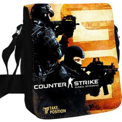 Μεσαίο Τσαντάκι ώμου Unisex Counter strike, Takeposition 26ύψος x 25πλάτος cm, Μαύρο, 984-4546