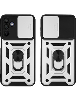 Sonique Ring Armor CamPro Θήκη Samsung Galaxy A15 4G / Galaxy A15 5G Silver