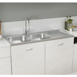 vidaXL 147238 Ένθετος Νεροχύτης Inox 120x50cm