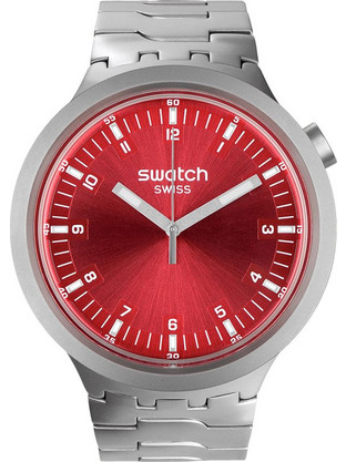Swatch Big Bold Ανδρικό Ρολόι με Ασημί Μεταλλικό Μπρασελέ SB07S104G