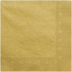 PARTYDECO ΧΑΡΤΟΠΕΤΣΕΤΕΣ 3ΦΥΛΛΕΣ 33x33cm 20τμχ ΧΡΥΣΕΣ METALLIC