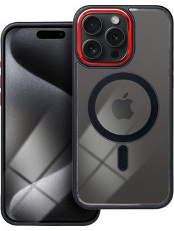 Color Edge Mag Cover συμβατό με MagSafe για IPHONE 15 PRO MAX μαύρο κόκκινο