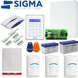 Sigma Security Set Apollo 32 Dione Grey & Red Ενσύρματο Σύστημα Συναγερμού με 3 Ανιχνευτές Κίνησης, 3 Αισθητήρες Πόρτας, 2 Σειρήνες, 2 Tag, Κέντρο, Πληκτρολόγιο (GSM)