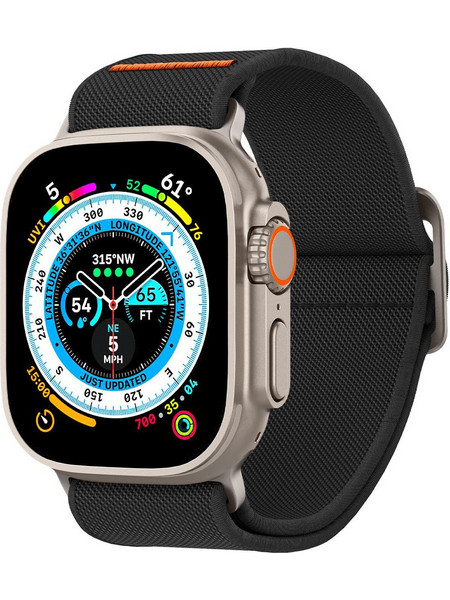 Spigen Lite Fit Ultra Λουράκι Υφασμάτινο Black / Orange (Apple Watch 42 / 44 / 45 / 49mm)