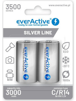 everActive Silver Line Rechargeable C 3500mAh 2τμχ