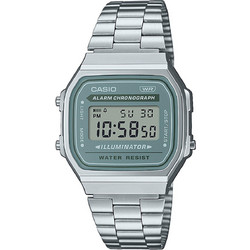 Casio Vintage Ψηφιακό Ανδρικό Ρολόι Χρονογράφος με Ασημί Μεταλλικό Μπρασελέ A-168WA-3AYES