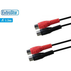 Καλώδιο 2 x RCA Θηλυκά σε 2 x RCA Θηλυκά 1.5M 6QX3169 ExtraStar Μαύρο