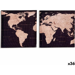 Canvas World Map 1,5 x 28 x 28 cm (36 Units)