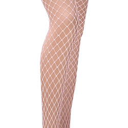 Ciorapi Cabaret Plasa Fishnet, Alb