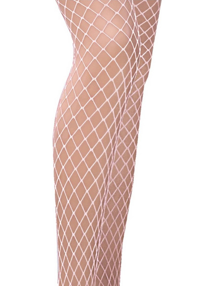 Ciorapi Cabaret Plasa Fishnet, Alb