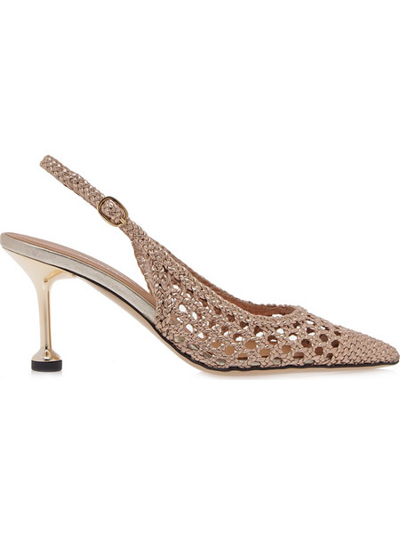 MARTINA T Slingback Γόβες Δερμάτινες Πλατίνα S494B20241B2 L5202-GOLD INTRECCIO