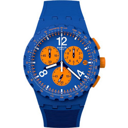 Swatch Primarily Ανδρικό Ρολόι Χρονογράφος με Μπλε Καουτσούκ Λουράκι SUSN419