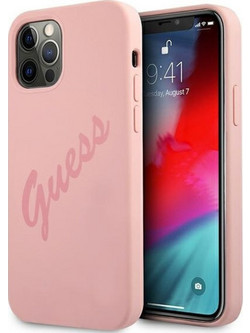 Guess Hard Script Vintage Back Cover Pink (iPhone 12 Pro Max)