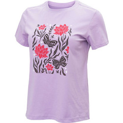 BRILLE Κοντομάνικη Μπλούζα FLOWERS PURPLE γυναίκες