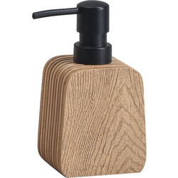 Dispenser κρεμοσάπουνου Nature ξύλινο με μαύρη αντλία