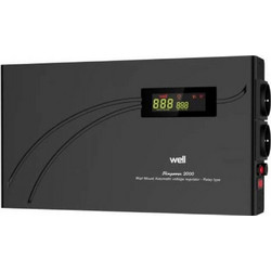 Well AVR-2000VA SlimPower L Σταθεροποιητής Τάσης Relay 2000VA με 2 Πρίζες Schuko