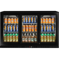 FRIGELUX AB305 ΨΥΓΕΙΟ BACK BAR ΧΡΩΜΑ ΜΑΥΡΟ ΧΩΡΗΤΙΚΟΤΗΤΑ 286ΛΤ 6 ΜΕΤΑΛΛΙΚΑ ΡΑΦΙΑ ΣΥΡΟΜΕΝΕΣ ΠΟΡΤΕΣ