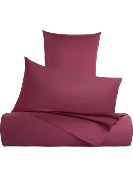 Coincasa σετ παπλωματοθήκη διπλή μονόχρωμη 220 x 240 cm - 50 x 80 cm - 006781920 Βυσσινί