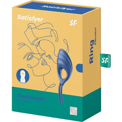 Satisfyer Swordsman Vibrator Ring Ελαστικό Δαχτυλίδι Πέους Σιλικόνης με Δόνηση Μπλε