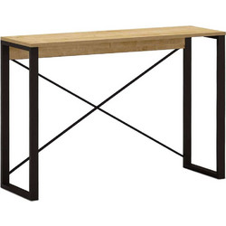 Κονσόλα Archie 0249806 110x35x75cm Oak-Black Μοριοσανίδα, Μέταλλο
