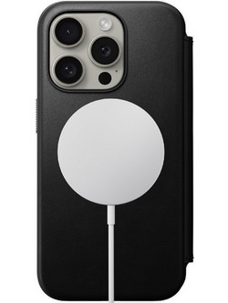 Nomad Modern Leather Folio - MagSafe Δερμάτινη Θήκη - Πορτοφόλι Apple iPhone 15 Pro - Black (NM01627685)