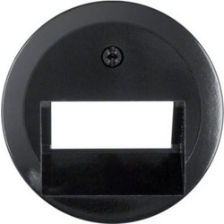 Πλακίδιο Πρίζας Μαύρο Διπλή RJ11/RJ45 Berker 1930 140701 Hager-140901-Μαύρο 140901