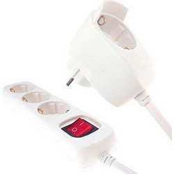 REV Multiple Socket Powersplit 2m 3+1-fold with switch white (0012392114)