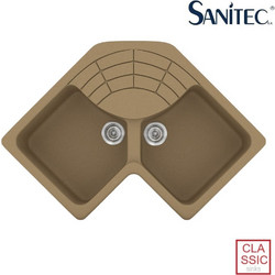 Sanitec Classic 310 Επικαθήμενος Νεροχύτης Γωνιακός Γρανίτη Ματ 83x Metallic Coffee 83x50cm