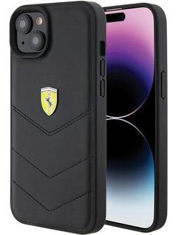 Ferrari Quilted Metal Logo - θήκη για Apple iPhone 15 Plus - Μαύρο