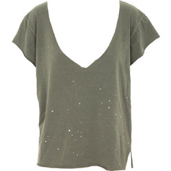CROSSLEY W MM V NECK T-SHIRT - IVIKEN-CE20CU KHAKI