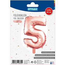 Μπαλόνι Stylex αριθμός 5" Rose Gold - Silver 40cm