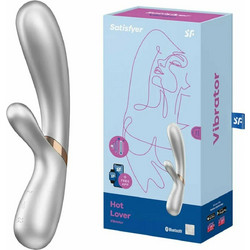 Satisfyer Hot Lover Δονητής Rabbit για Ζευγάρια με App Control 20cm with App Ασημί