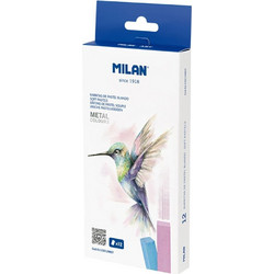 Ξηρά Παστέλ Milan Metal Colours 12 Τεμάχια