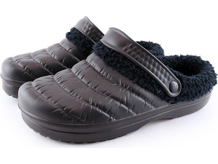 392-0002 Love4shoes Ανδρικά Παντόφλες Χειμερινές ΜΑΥΡΟ