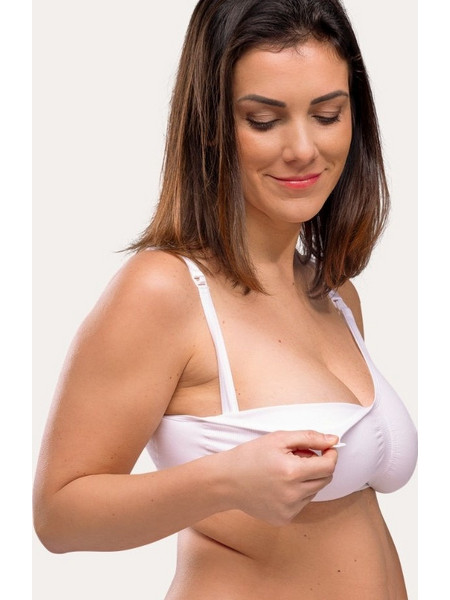 Carriwell Nursing Bra Σουτιέν Θηλασμού Χωρίς Ραφές με Φαρδιά Λωρίδα Στήριξης Λευκό