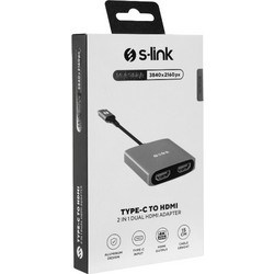 ADAPTER TYPE-C to 2 x HDMI female dual monitor adapter MST 4K30Hz (39873/SWV-USBC026)