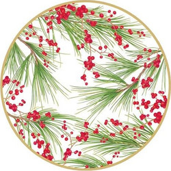 Σουπλά Xάρτινα Berries And Pine 33cm Caspari (12 Tεμάχια)
