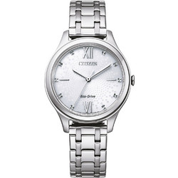 Citizen Eco-Drive Elegant Collection Γυναικείο Ρολόι Solar με Ασημί Μεταλλικό Μπρασελέ EM0500-73A