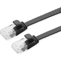 Powertech Flat U/UTP Cat.6a Καλώδιο Δικτύου Ethernet 3m Black CAB-N349