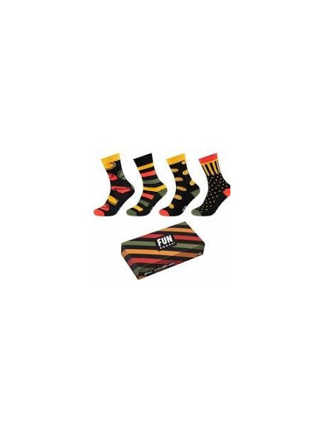 Funsocks Ανδρικές Κάλτσες Ψηλές Μαύρο 4Pack FS-FU71107