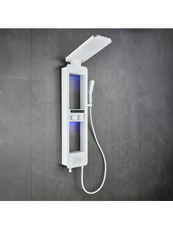 Oikossi Luxe White Mat Στήλη Ντουζ Υδρομασάζ 4 Εξόδων