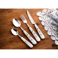 SP Tableware Daisy Σετ Μαχαιροπίρουνα Λευκά Ανοξείδωτα 24τμχ