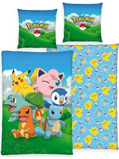 Pokemon - Pikachu, Jigglypuff Set (Duvet & Pillows)