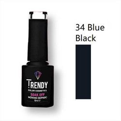 Trendy Soak Off 34 Blue Black Ημιμόνιμο Βερνίκι Νυχιών 6ml