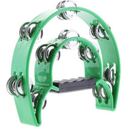 CRIMSON CR.0091 GREEN Ντέφι Πλαστικό Μισοφέγγαρο με 20 Ζευγάρια Ζίλιες, Πράσινο