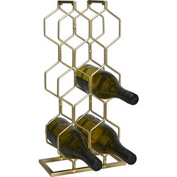 Wine rack 8 θέσεων χρυσό χρ.23x11x48cm
