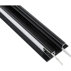 GLOBOSTAR(R) ALP-WALL-UPDOWN CONCEALED 70845-3M Επιφανειακό Προφίλ Αλουμινίου Ειδικό για Δημιουργία Κρυφού Φωτισμού Up + Down με Λευκό Γαλακτερό Πατητό Κάλυμμα για Ταινίες LED IP20 - Μαύρο + Λευκό - Μ