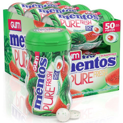 Mentos Pure Fresh Watermelon Μπουκάλι Τσίχλες 28gr Συσκευασία 12 Τεμαχίων